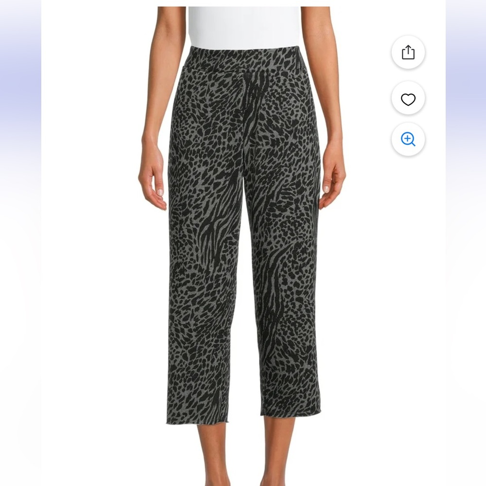 Secret Treasures Grey and Black Cheetah Print Pajama Pants